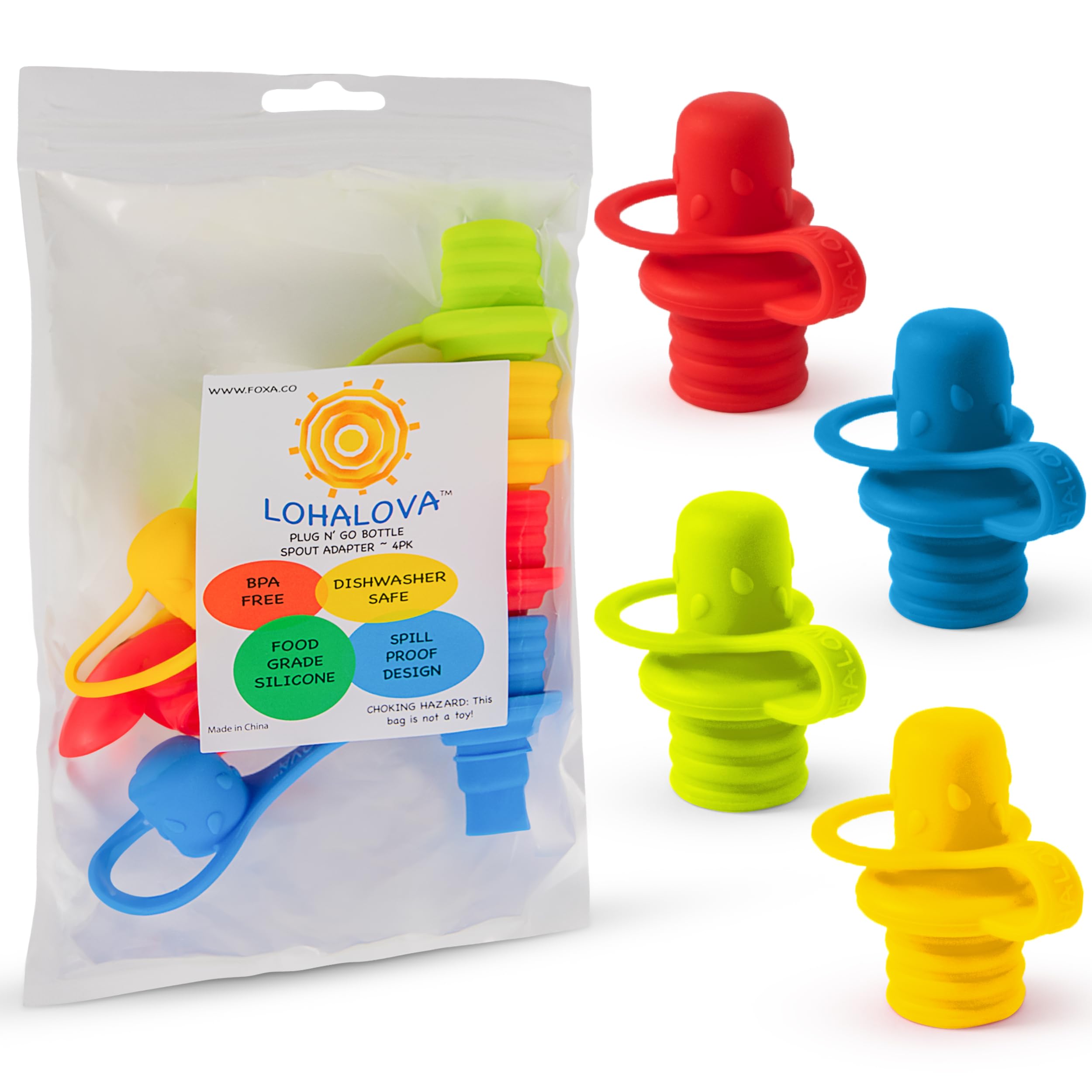 Lohalova Spill-Proof Water Bottle Spout Adapter for Kids - BPA-Free,  Food-Grade Silicone Water Bottle Adapter Toddlers and Adults - Colorful  Water