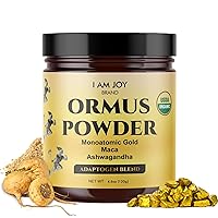 Ormus Powder | Gold Monoatomic 24k White M-State | Adaptogen Stack Maca Ashwagandha | Pineal Gland Detox | Balance | Cert Organic | Eco Friendly Glass 8oz