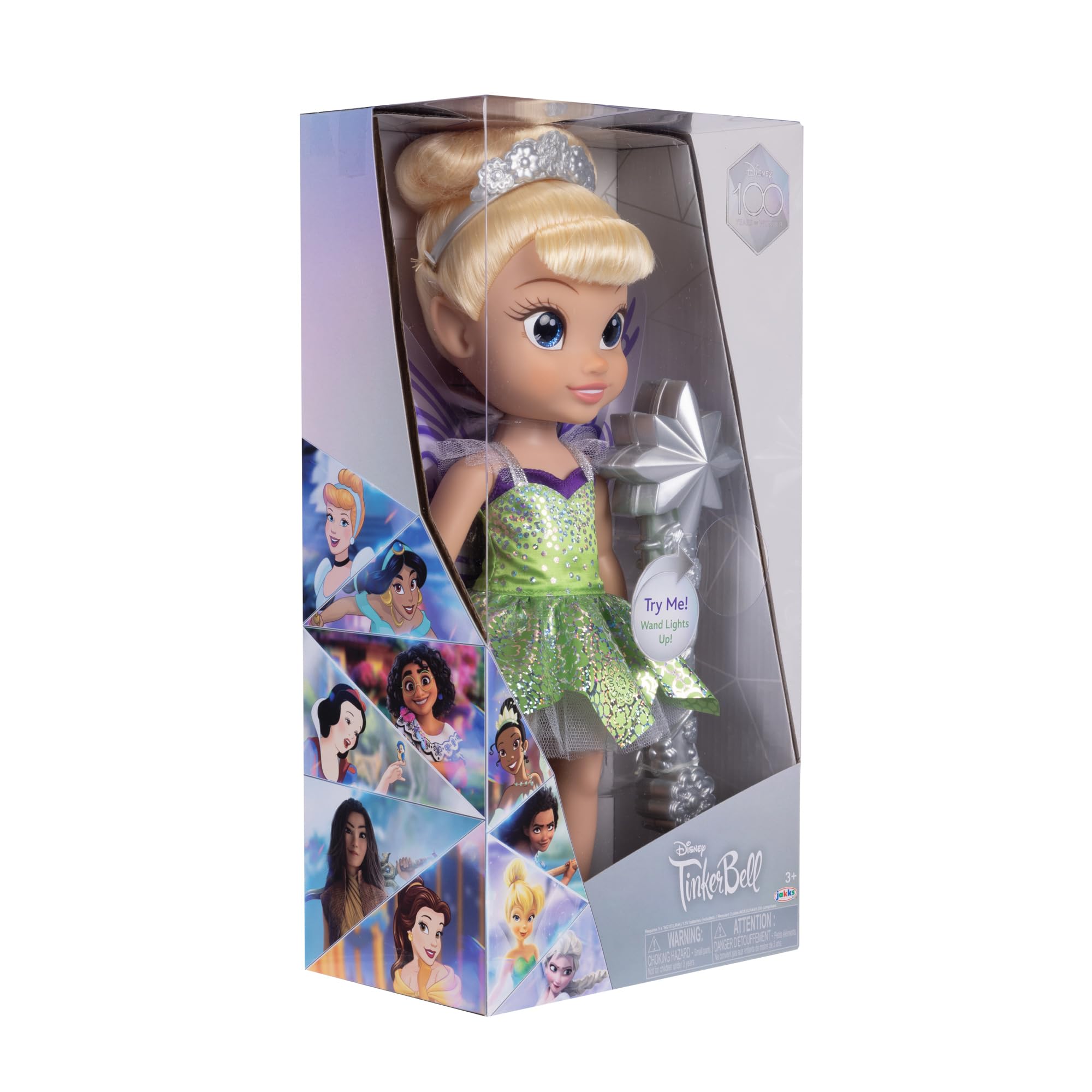 Disney Faries Disney 100 Tinker Bell Doll with Light-Up Wand, 14 Inches Tall, Disney 100 Anniversary Celebration