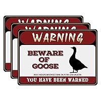 Beware of Goose Sign 3Pcs, Warning Signs of Metal 8