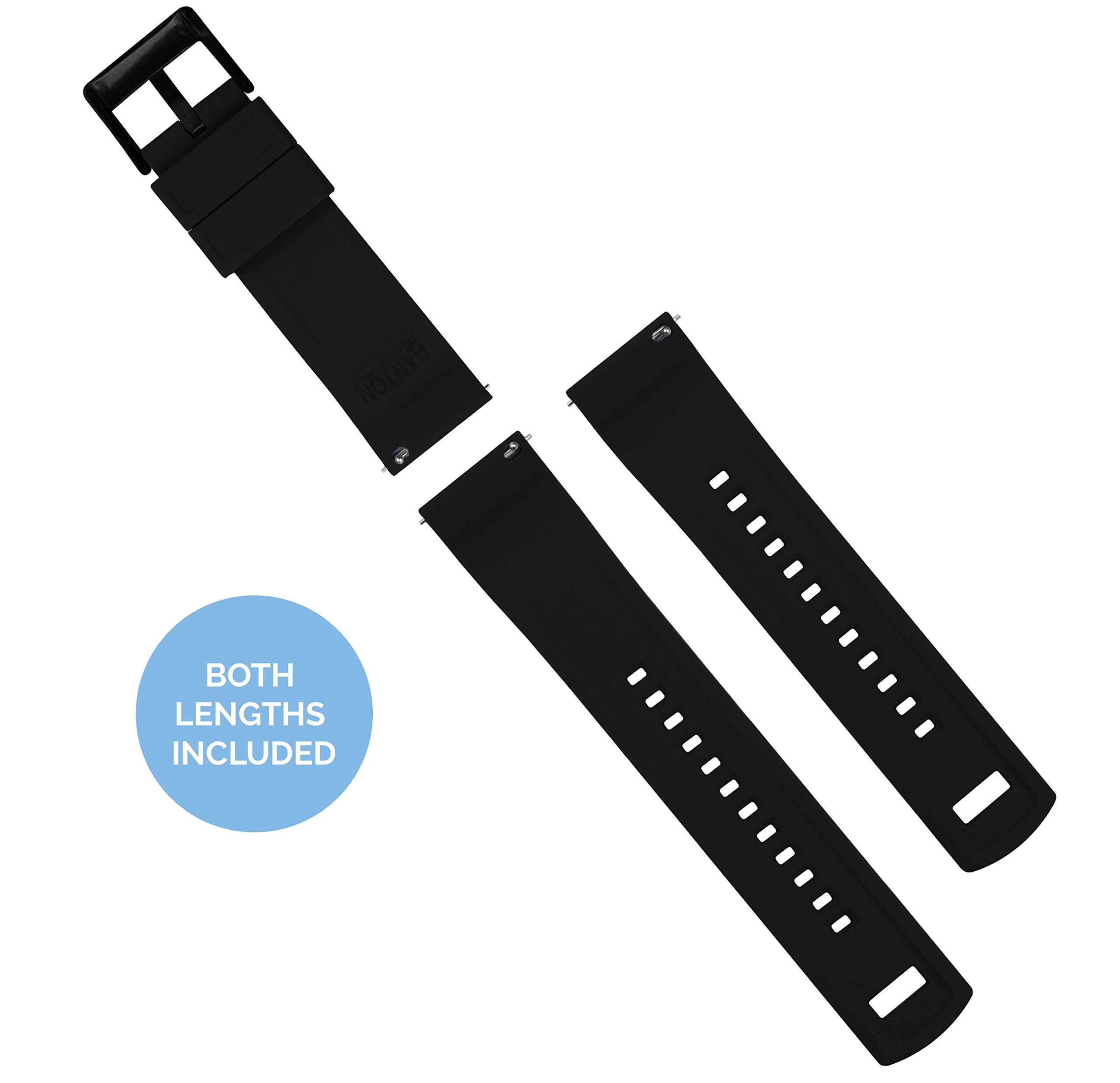 BARTON Elite Silicone Watch Bands - Quick Release - Choose Strap Color & Buckle Color (Stainless Steel, Black PVD or Gunmetal Grey) - 18mm, 19mm, 20mm, 21mm, 22mm, 23mm & 24mm Watch Straps