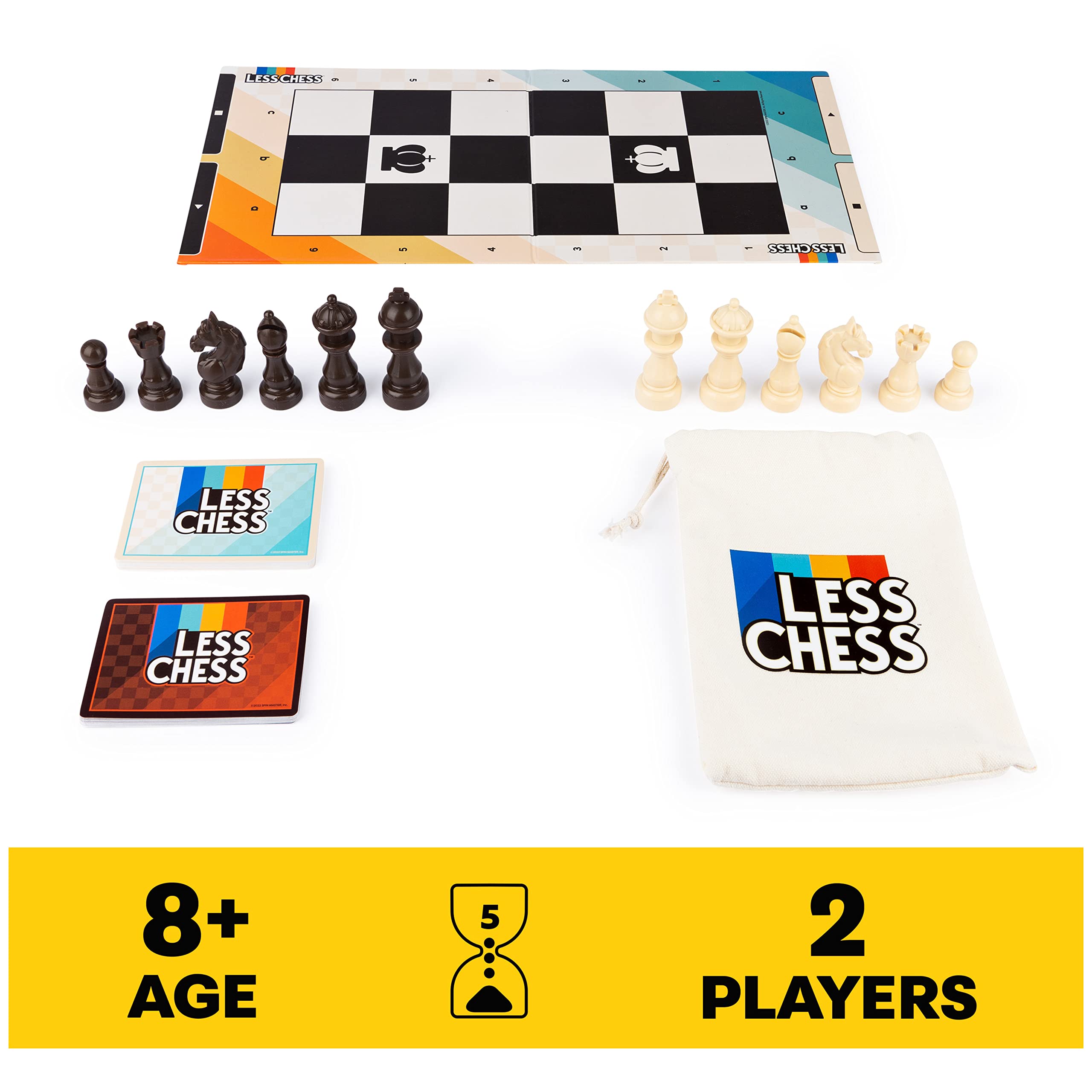 Less Chess- A New Take on Chess from Spin Master Games 2-Player Adult Board Game with Chess Pieces Chess Set, for Adults and Kids Ages 8 and up