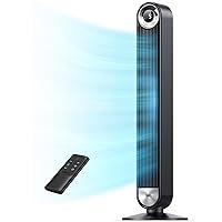 Dreo Tower Fan for Bedroom, Upgrated DC 9 Speeds Utral-Quiet Floor Fan, 90° Oscillating Fans for Indoors with 26ft/s Velocity, 12H Timer, Standing Fans, Bladeless Fan Powerful for Home Office Room