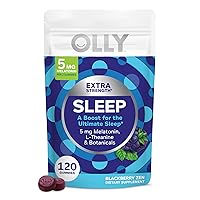 Extra Strength Sleep Gummy, Occasional Sleep Support, 5 mg Melatonin, L-Theanine, Chamomile, Lemon Balm, Sleep Aid, BlackBerry - 120 Count