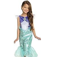 Disney Princess Disney 100 Ariel Dress Costume for Girls, Perfect for Party, Halloween Or Pretend Play Dress Up Child Size 4-6X