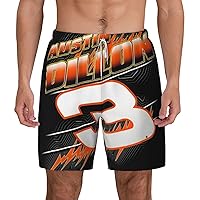 Austin Dillon 3 Mens Swim Trunks Inseam Board Shorts Beach Swimwear Bathing Suit with Compression Liner and Pockets