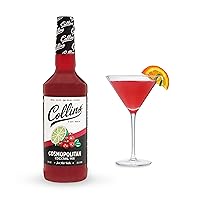 Collins Cosmopolitan Mix, Made With Real Cranberry Juice, Lime Juice, with Natural Flavors, Cosmo Cocktail Mixer, Bartender Mixer, Drinking Gifts, Home Cocktail bar, 32 fl oz