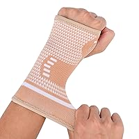 Copper Wrist Compression Sleeves, Support Brace for Arthritis, Tendonitis, Sprains, Workout - Comfortable and Breathable Wrist Support for Women and Men-1Pack