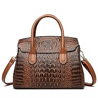 Handbags and Purses for Women Crocodile Pattern Shoulder Bag Leather Top-Handle Satchel Ladies Fashion Tote