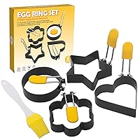 Egg Rings, 4 Pack Egg Molds for Frying or Shaping Eggs, Egg Ring Set For Frying Or Shaping Eggs, EG-4S