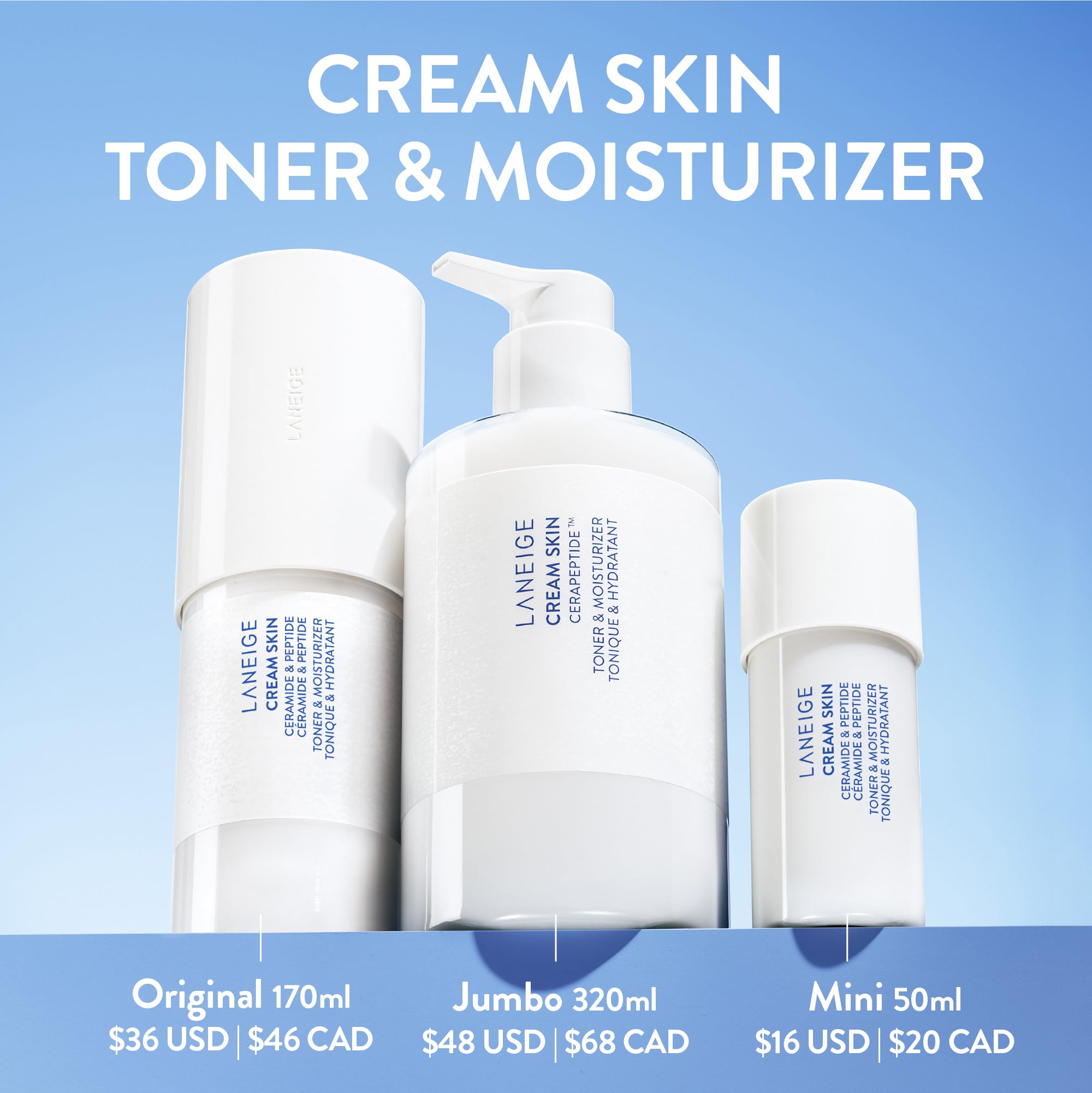 LANEIGE Cream Skin Toner and Moisturizer Jumbo