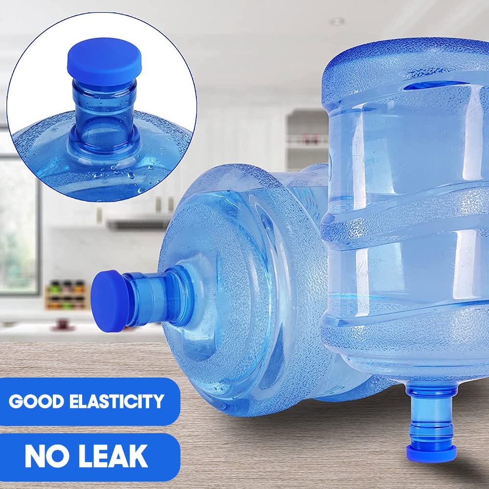 5 Gallon Water Jug Cap, Pack of 4 Spill and Leak Resistant Silicone Replacement Water Bottle Caps, Reusable Bottle Caps for your 5 Gallon Water Jugs, Anti Splash Caps for Water Bottle