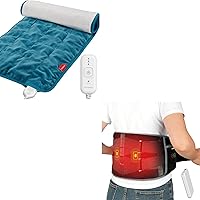 Comfytemp Cordless Heating Pad with Massager and Weighted Heat Pad, for Back and Cramps Pain Relief, FSA HSA Eligible, Gifts for Women Men Mom
