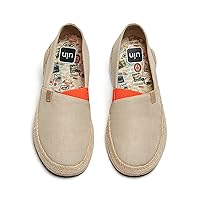 UIN Men's Espadrilles Slip OnsLightweight Walking Casual Loafers Comfortable Art Painted Travel Shoes Marbella Series