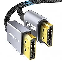 DisplayPort to HDMI Cable [8K@60Hz,4K@120Hz,2K@144Hz] 6FT Uni-Directional DP 1.4 Source to HDMI 2.1 Display Braided Cord for HP,Lenovo,Dell,AMD,NVIDIA