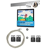 8-ft Picture Hanging System Kit and Add-ons Hooks and Cables Bundle