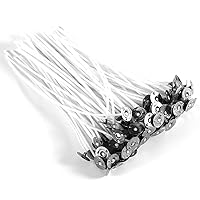 100Pcs 14cm/5.5inch Candle Waxed Wicks Candle Making Set Pre Waxed Wicks with Sustainer Cotton Core Low Smoke DIY
