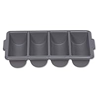 Rubbermaid Commercial Products 4-Compartment Plastic Cutlery Bin, 2pounds, Gray, Supplies for Restaurant Kitchen Use