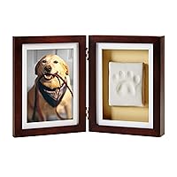 Pearhead Pet Paw Print Photo Frame With Clay Imprint Kit - Pawprint Making Kit and Photo Display for Cats and Dogs, No-Mess Pawprint Memorial, Perfect Home Decor and Gift for Pet Lovers, Espresso
