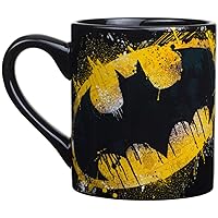 Silver Buffalo Paint Logo Ceramic Mug, 14 Ounces, 14 oz DC Comics Batman Splatter