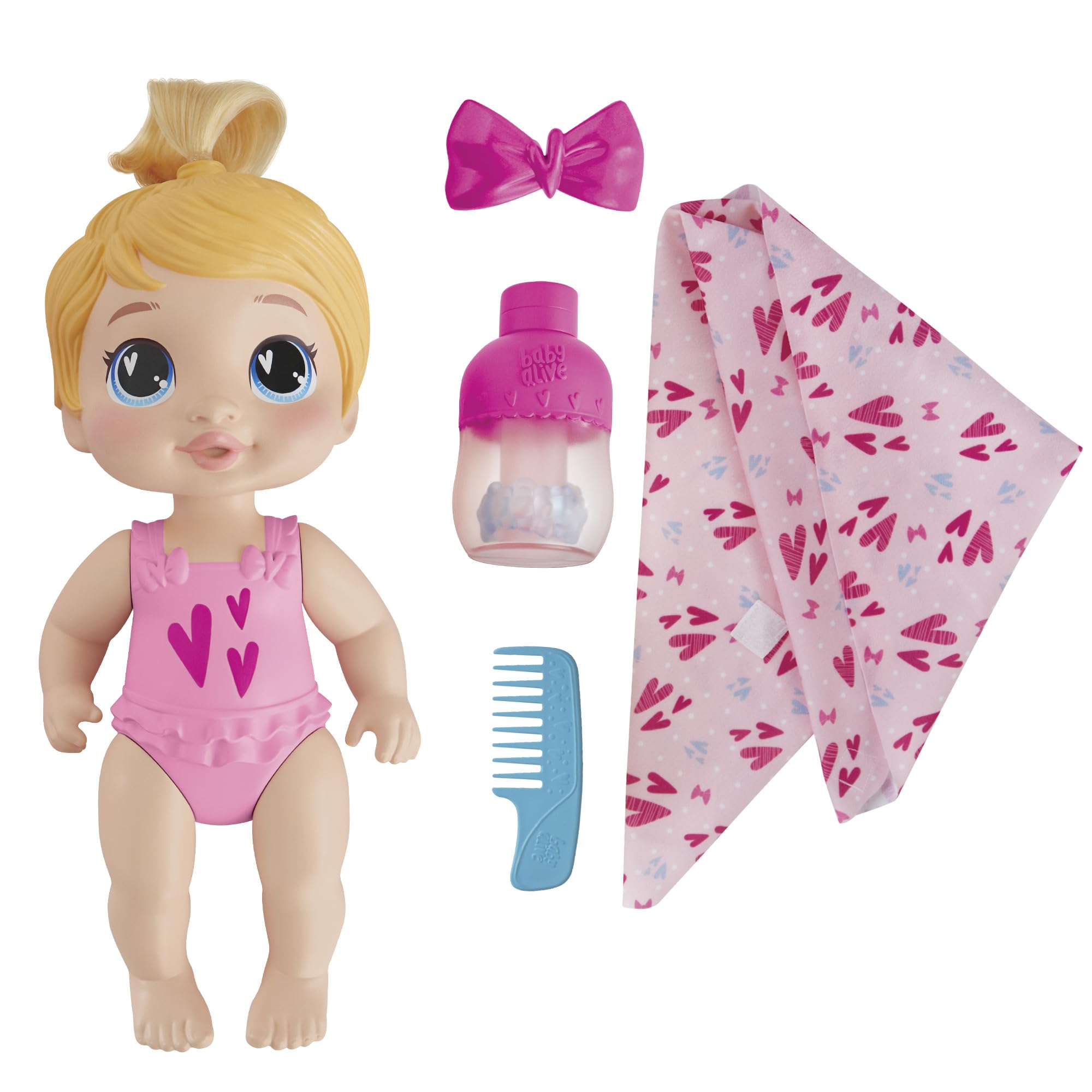 Baby Alive Shampoo Snuggle Harper Hugs Blonde Hair 11 Inch Water Baby Doll Playset, Toys for 3 Year Old Girls & Boys & Up