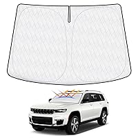 Cartist 5-Layer Windshield Sun Shade Custom Fit for Jeep Grand Cherokee L 2021 2022 2023 2024 Accessories Foldable Car Front Window Sunshade Sun Visor Protector