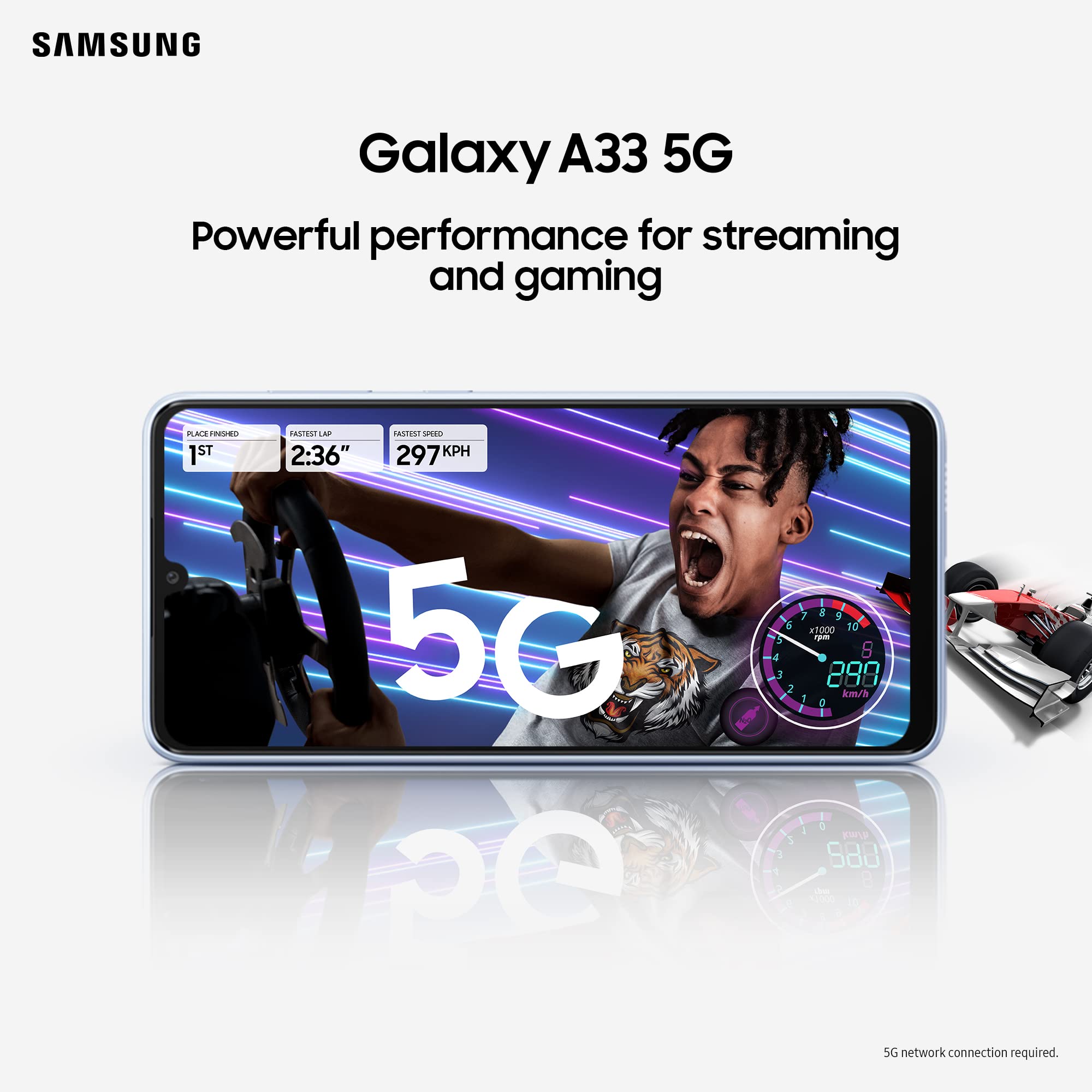 Samsung Galaxy A33 5G Mobile Phone SIM Free Android Smartphone 128 GB Blue 3 Year Warranty