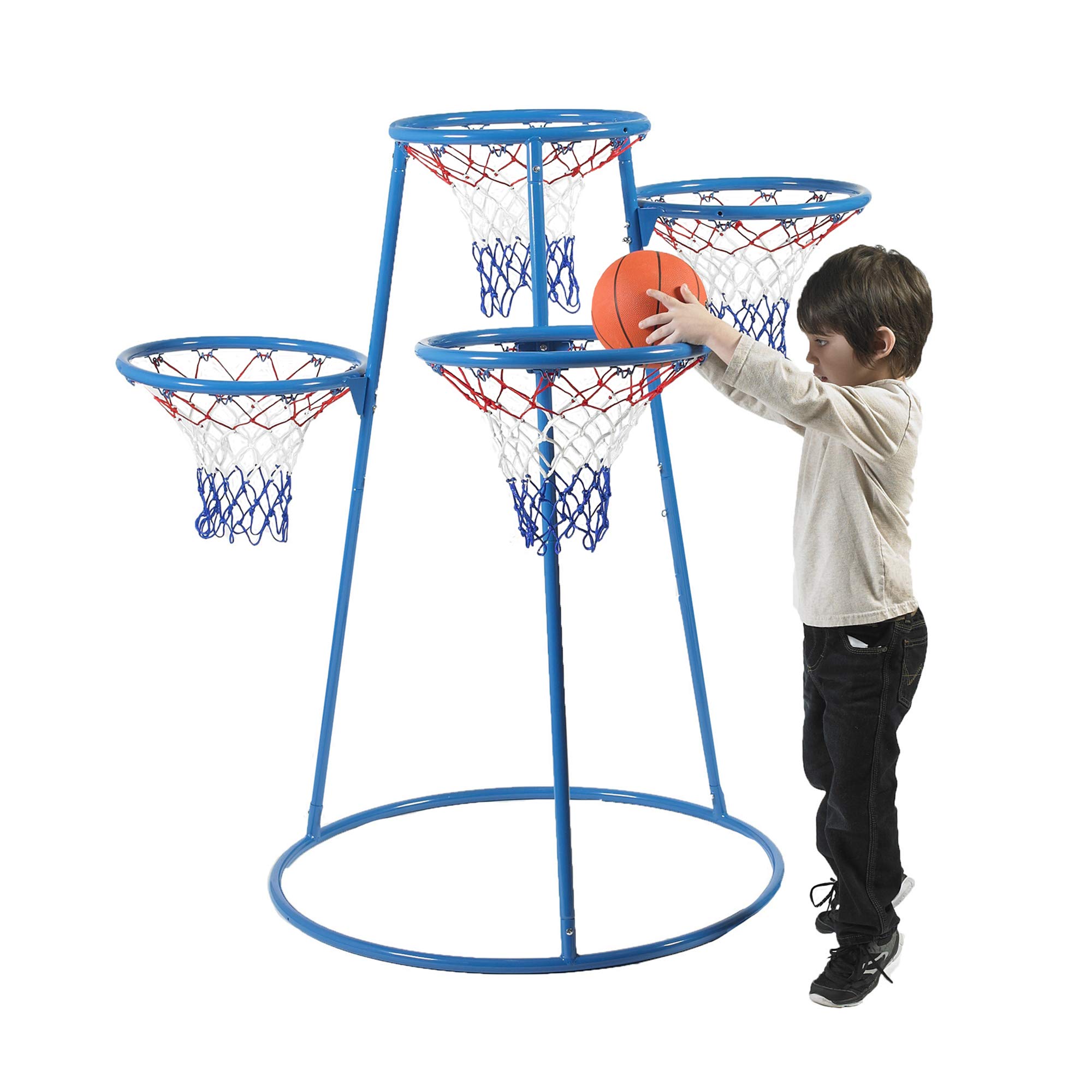 Children’s Factory, AFB7950, Angeles 4-Rings Basketball Hoops with Storage Bag, Blue, Toddler and Kids Indoor – Outdoor Preschool & Daycare Mini Hoops