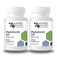 Melatonin 60mg | High Dosage Melatonin in Easy-to-Swallow Capsules | Vegan, Non-GMO & Gluten-Free | US-Made Extra Strength Melatonin (2-Pack)