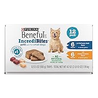 Beneful IncrediBites with Chicken and Natural Bacon Flavor and Porterhouse Steak Flavor Wet Dog Food Variety Pack - (Pack of 12) 3.5 oz. Cans