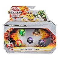 Bakugan Geogan Brawler 5-Pack, Exclusive Mutasect and Stardox Geogan and 3 Collectible Action Figures (Mutasect & Stardox)