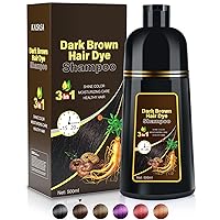 MOISTAR Dark Brown Hair Dye Shampoo for Gray Hair Coverage 3 in 1 Hair Color Shampoo for Women and Men Instant Herbal Ingredients con tinte Shampoo con tinte para canas - Long Lasting 500ML