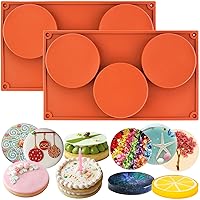 3-Cavity Large Round Disc Candy Silicone Molds 2-Bundle