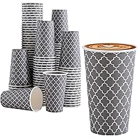 Lamosi Coffee Cups 16OZ 180 Pack, Disposable Coffee Cups, Disposable Cups,16 oz Hot Cups,16 oz Paper Coffee Insulated Cups for Cold Hot Drinks (No Lids)