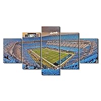 Charlotte, North Carolina Soccer Decor Wall Art Panthers Sports Canvas Printing Bank of America Stadium Picture Modern Artwork for Living Room Decor Stretched Posters Framed Ready to Hang (60