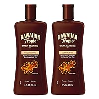 Hawaiian Tropic Dark Tanning Oil, 8oz | Moisturizing Body Oil, Tan Enhancer, Cocoa Butter Oil, Coconut Oil for Skin, Oxybenzone Free, 8oz each Twin Pack