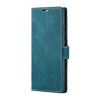 Leather Case for Samsung Galaxy S24ultra/S24plus/S24 Magnetic Flip Wallet Full Body Protection Cover Card Holder Slot Stand Foldable Case (S24 Ultra,Blue)