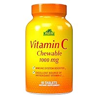 ALFA VITAMINS Vitamin C Chewables Contains 1000mg - Easy to chew Tablets - Super Antioxidant - Immune Booster - 60 Tablets