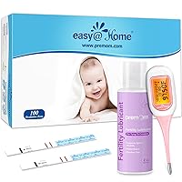 Easy@Home Ovulation Test Strips (100-pack) + Premom Fertility Lubricant 2 Fl Oz + Easy@Home Smart Basal Thermometer EBT-300