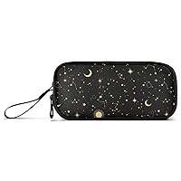 ALAZA Moon Sun Starry Night Pencil Case Nylon Pencil Bag Portable Stationery Bag Pen Pouch with Zipper for Women Men College Office Work
