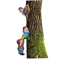 Tree Climbing Gnome Garden Decoration Climbing Gnomes Garden Tree Ornament Outdoor Tree Sculpture for Fence Decor Outdoor Statues