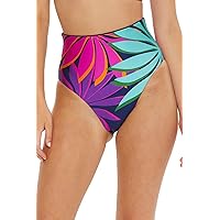 Trina Turk Women's Standard Wailea High Waisted Bikini Bottom, Cheeky Coverage, Swimwear Separates