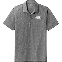 White Ford Oval Crest Chest Print Tri Blend Wicking Polo Shirt