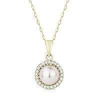14K Rose Gold Round Shape .75 ct Ethiopian Opal (6mm) & .08ct White Diamond Pendant Necklace