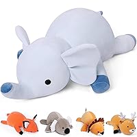 Weighted Stuffed Animals, 4.2Lb Weighted Elephant Plush, 24in Giant Elephant Throw Pillow Soft Plushie Doll Toy Gifts