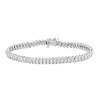 1.00 Carat Total Weight (CTTW) Diamond Tennis Bracelet Available in 10K White & Yellow Gold For Women
