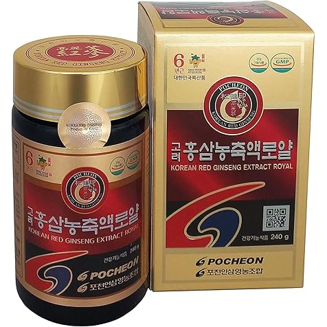 Pocheon 240g(8.5oz), 100% Pure Korean 6Years Root Panax Red Ginseng Extract Royal, 70% Solid State, Saponin, Natural Immune Support