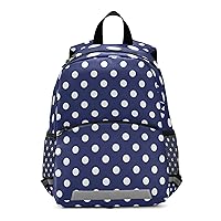ALAZA Stylish Navy Blue Polka Dot Casual Daypacks Bookbag School Bag with Chest Strap