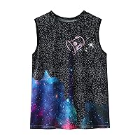 Boys Size Large Teen Big Kids Girls Boys Summer 3D Print T Shirt Blouse Sleeveless Vest Tops Casual Clothes Boy Thermal