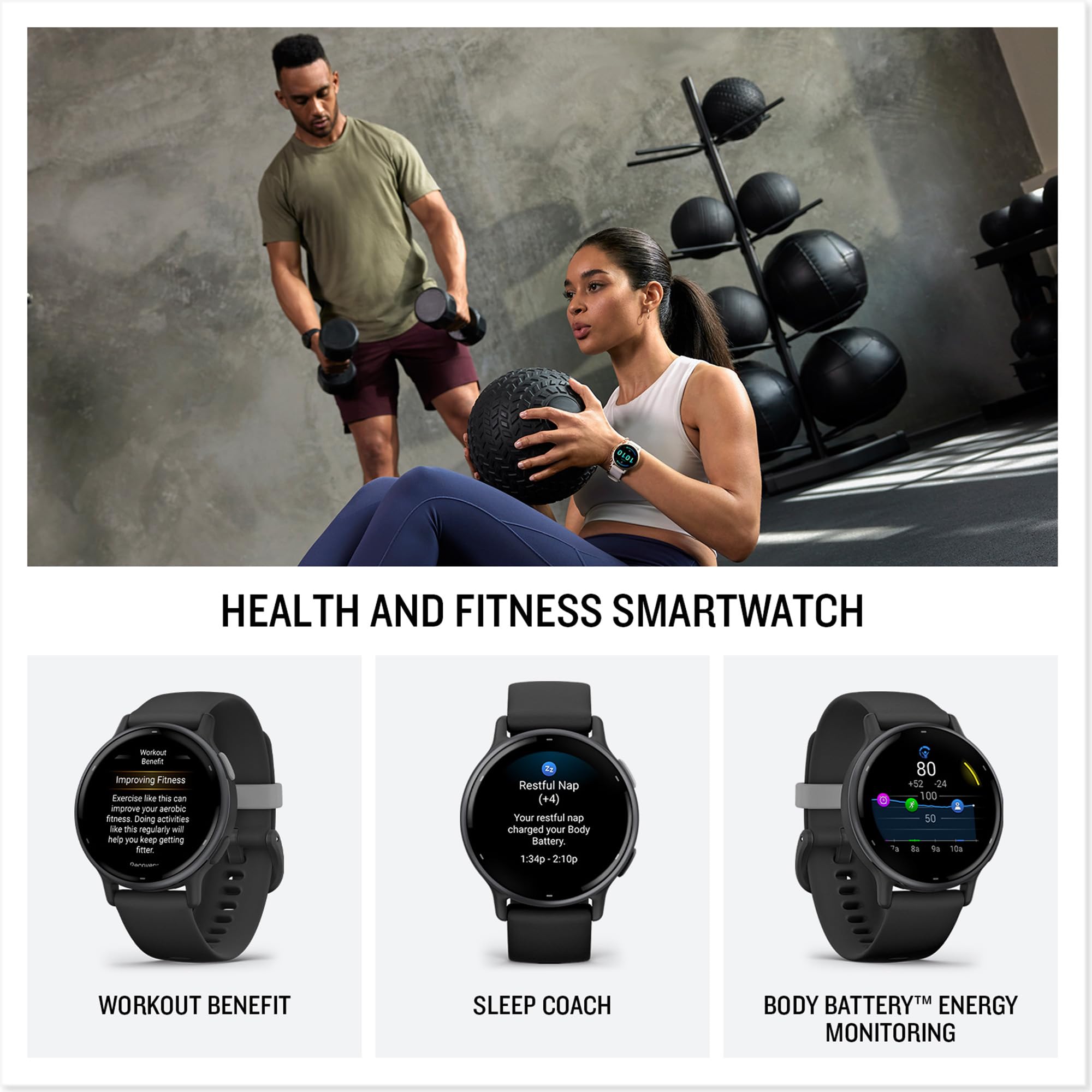 Garmin vívoactive 5, Health and Fitness GPS Smartwatch, AMOLED Display, Up to 11 Days of Battery, Navy